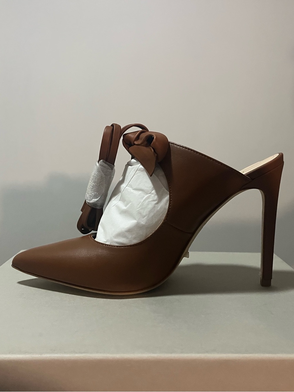 Dee Ocleppo mules with tie straps